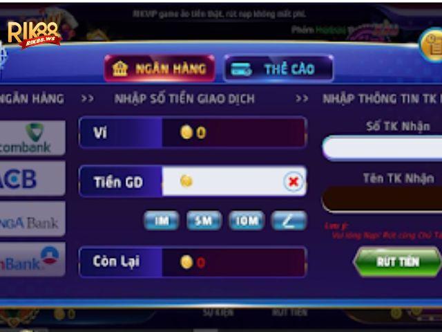 Hướng dẫn rút tiền Rik88
