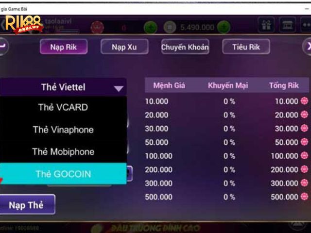 Nạp qua thẻ cào điện thoại